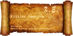 Kittler Emerita névjegykártya